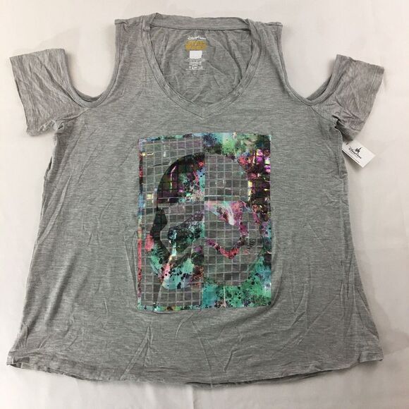 Disney Parks Star Wars Stormtrooper Cold Shoulder Top‎ Women's Size L - Picture 1 of 8